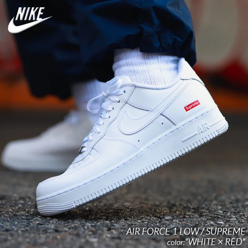 Supreme x Nike Air Force 1 Low 'Box Logo - White' CU9225-100